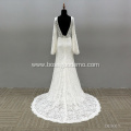 Jancember Long Sleeve Luxury Ball Gown mamaid wedding dresses